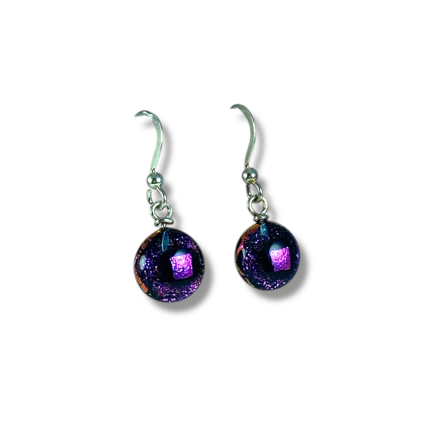 Space Ball Earrings in Plum