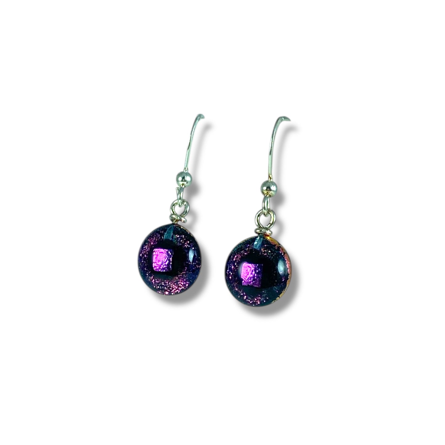 Space Ball Earrings in Plum