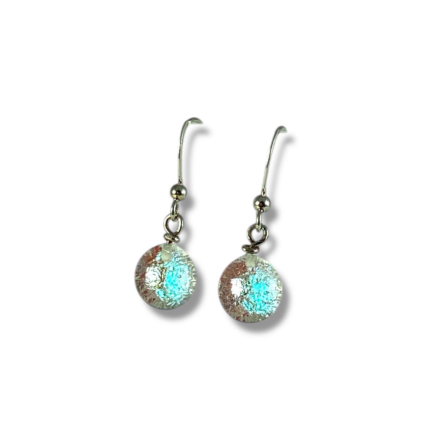 Space Ball Earrings in Blue Ice Sparkle