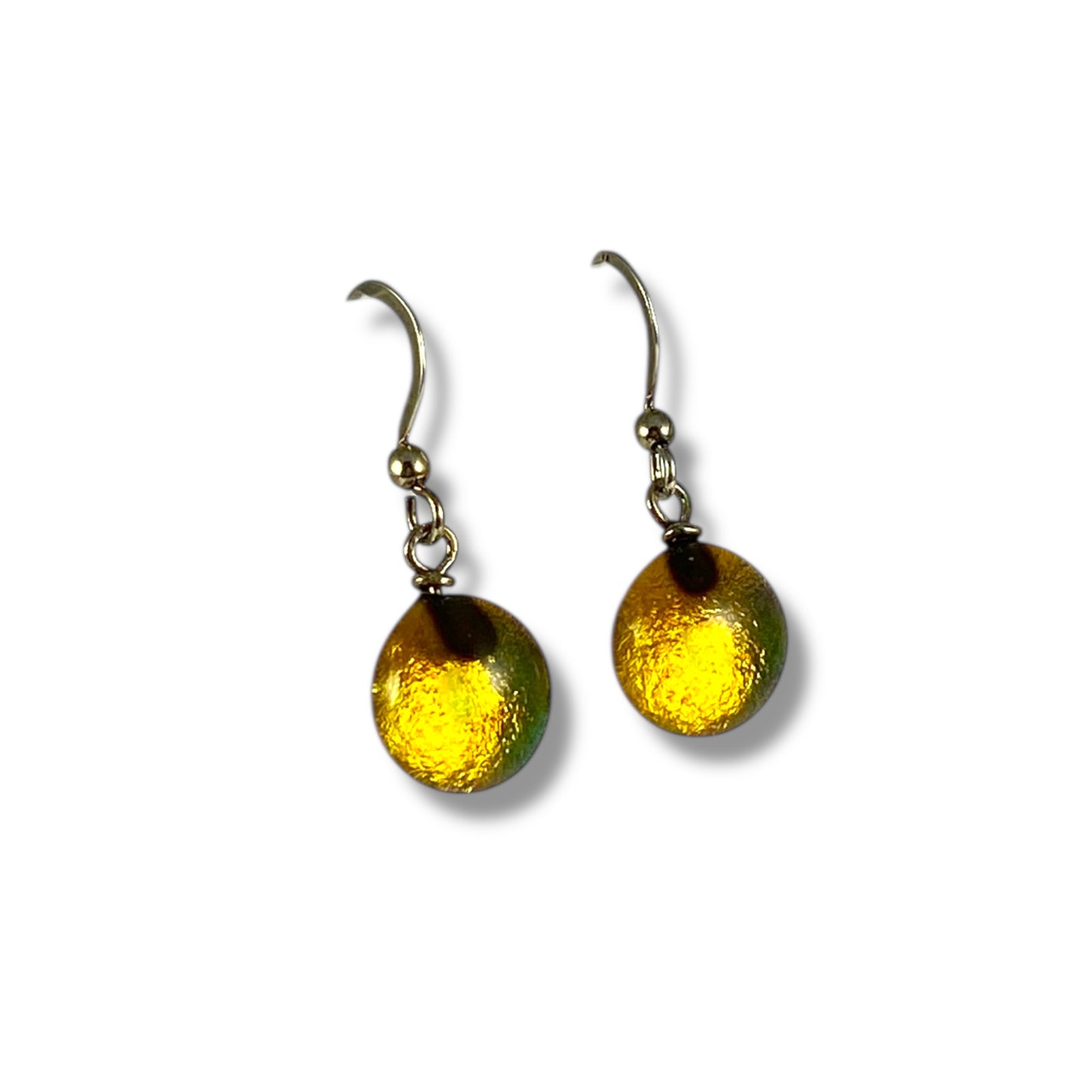 Space Ball Earrings in Amber Gold