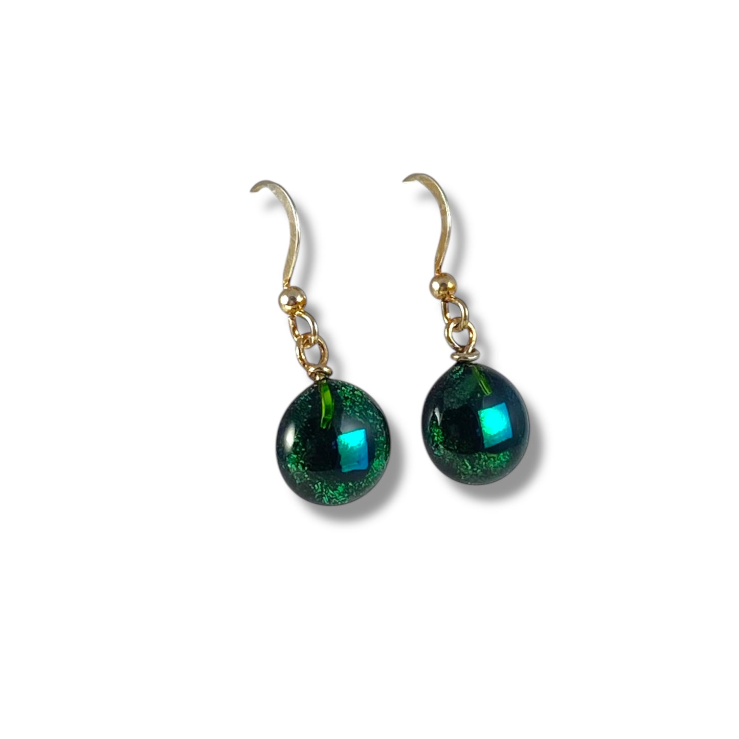Space Ball Earrings in Emerald