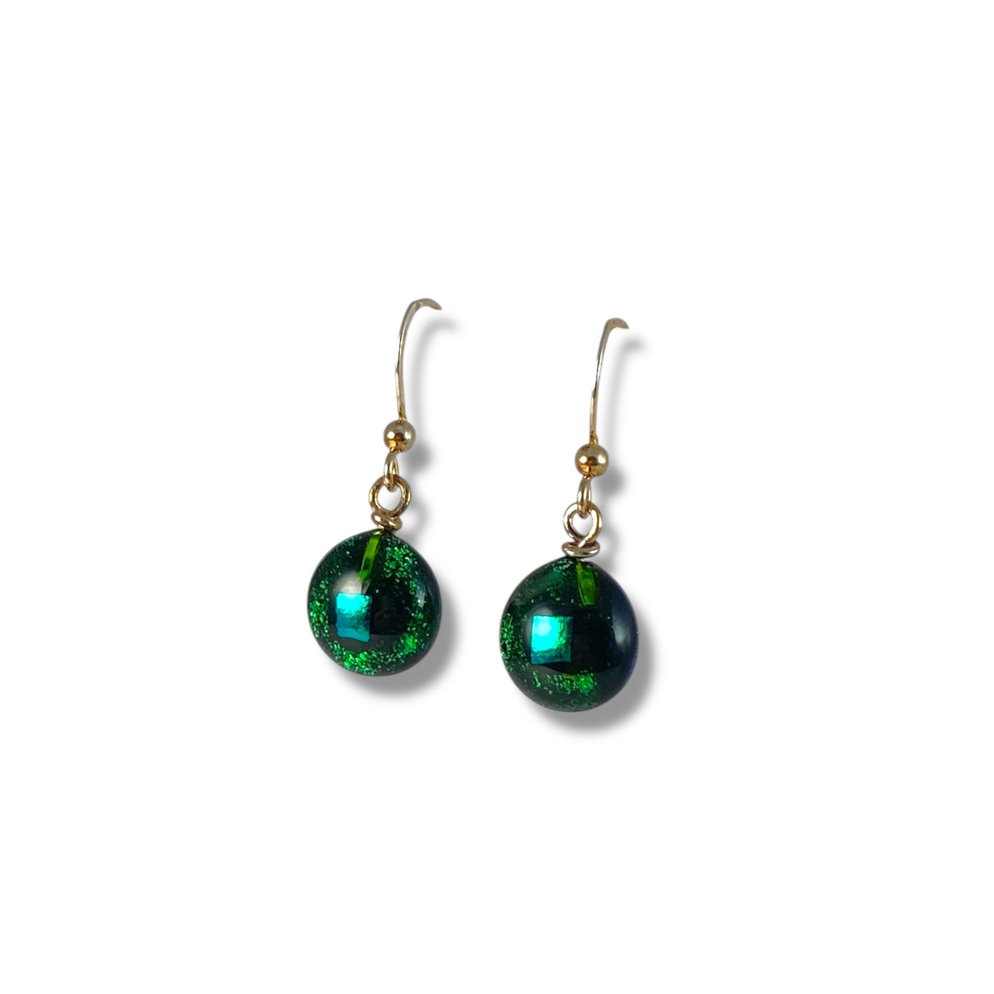 Space Ball Earrings in Emerald