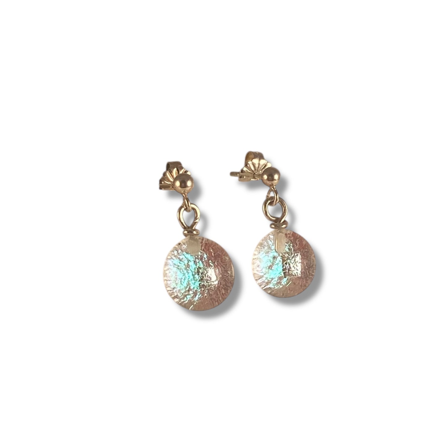 Post Space Ball Earrings in Blue Ice