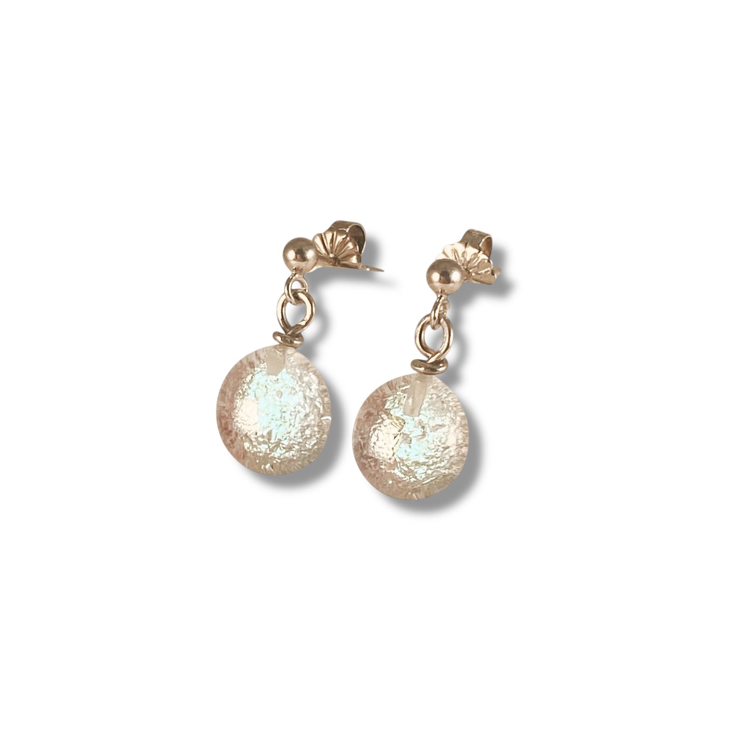 Post Space Ball Earrings in Blue Ice