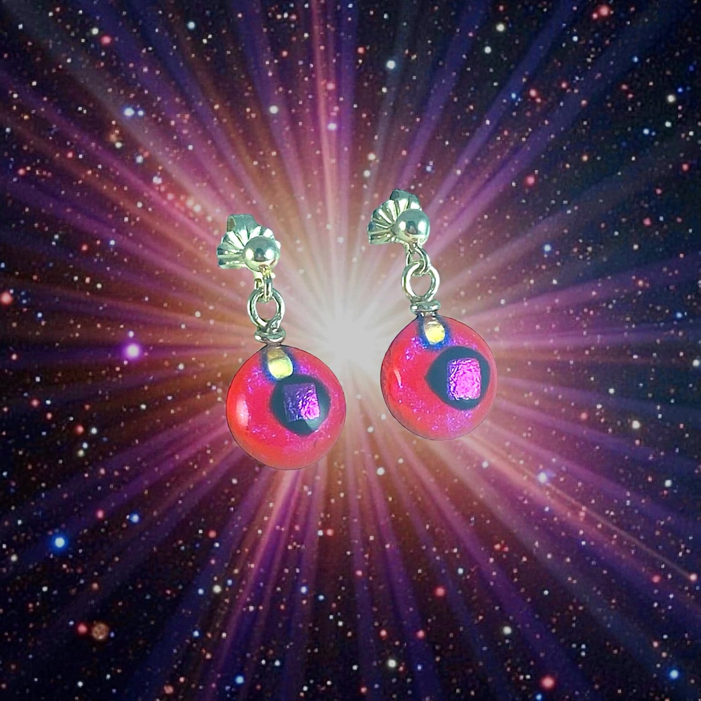 Post Space Ball Earrings in Candy