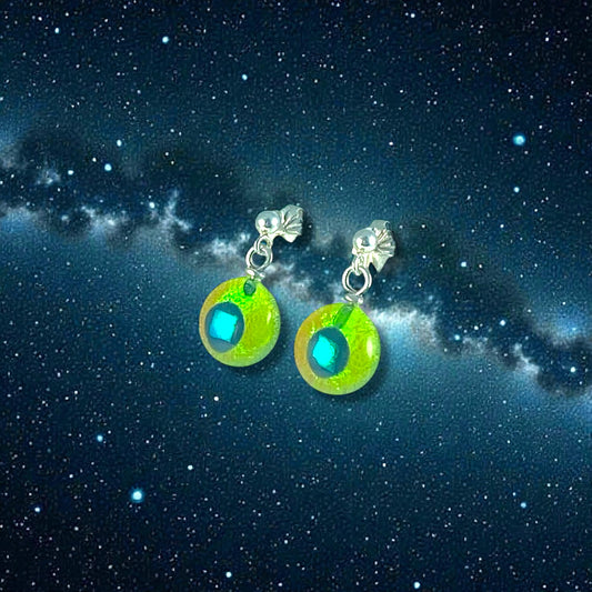 Post Space Ball Earrings in Citron