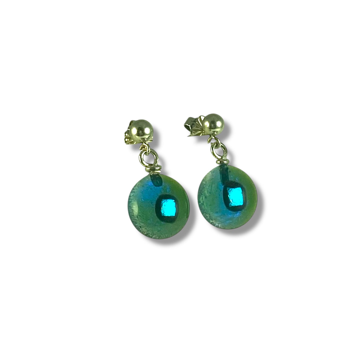 Post Space Ball Earrings in Smokey Blue