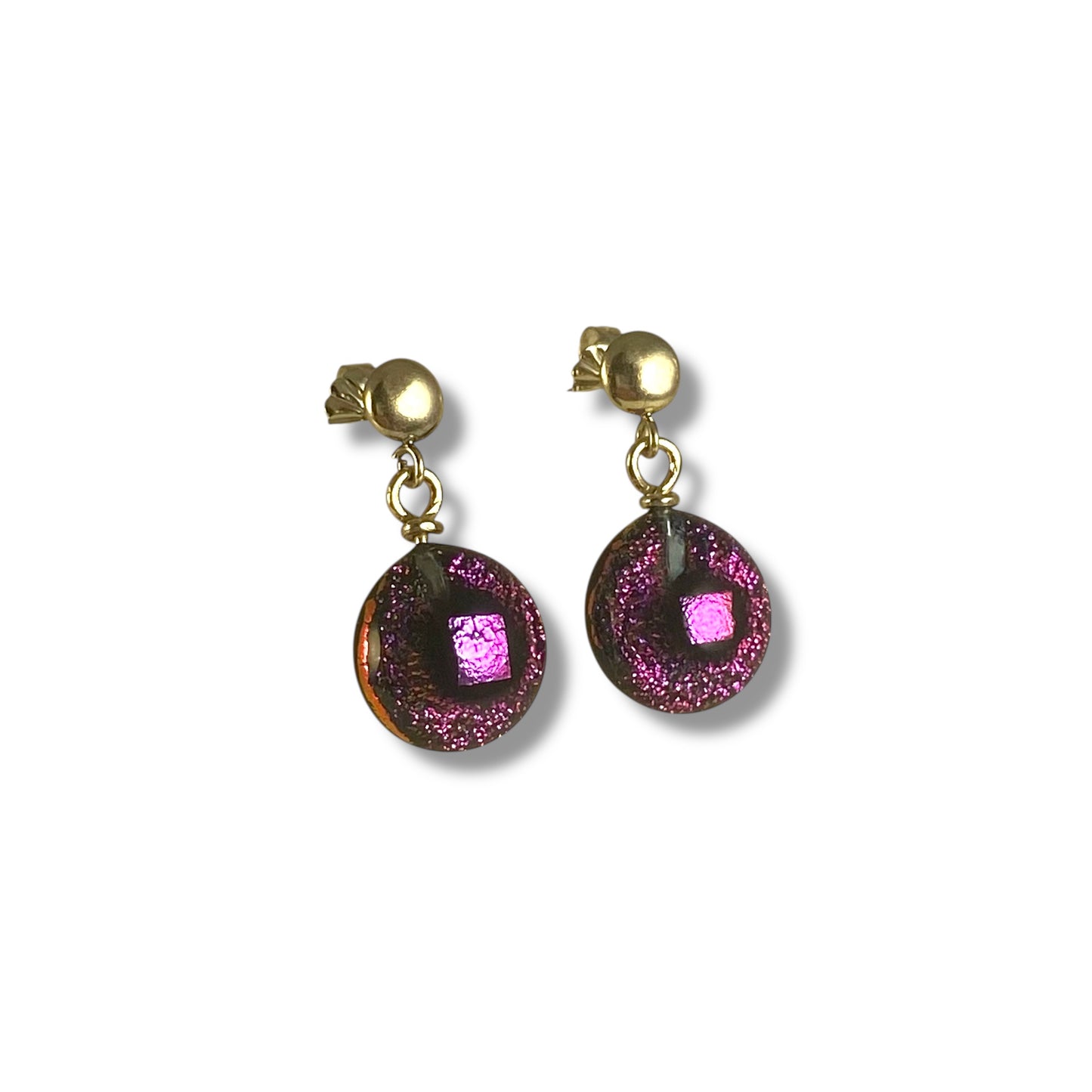 Post Space Ball Earrings in Plum