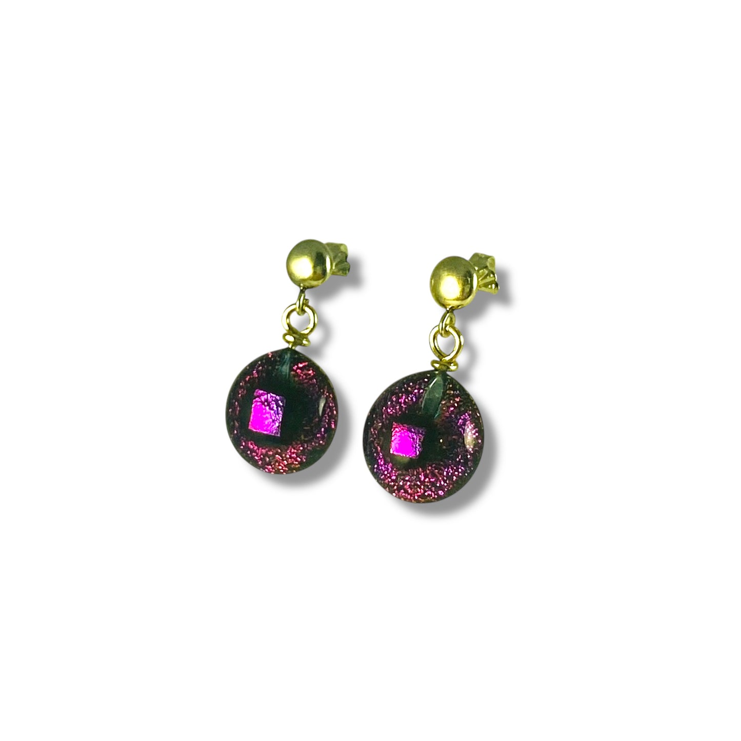 Post Space Ball Earrings in Plum