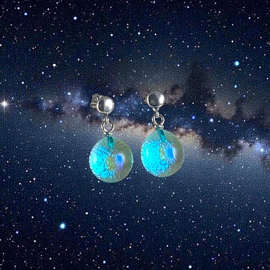 Post Space Ball Earrings in Turquoise