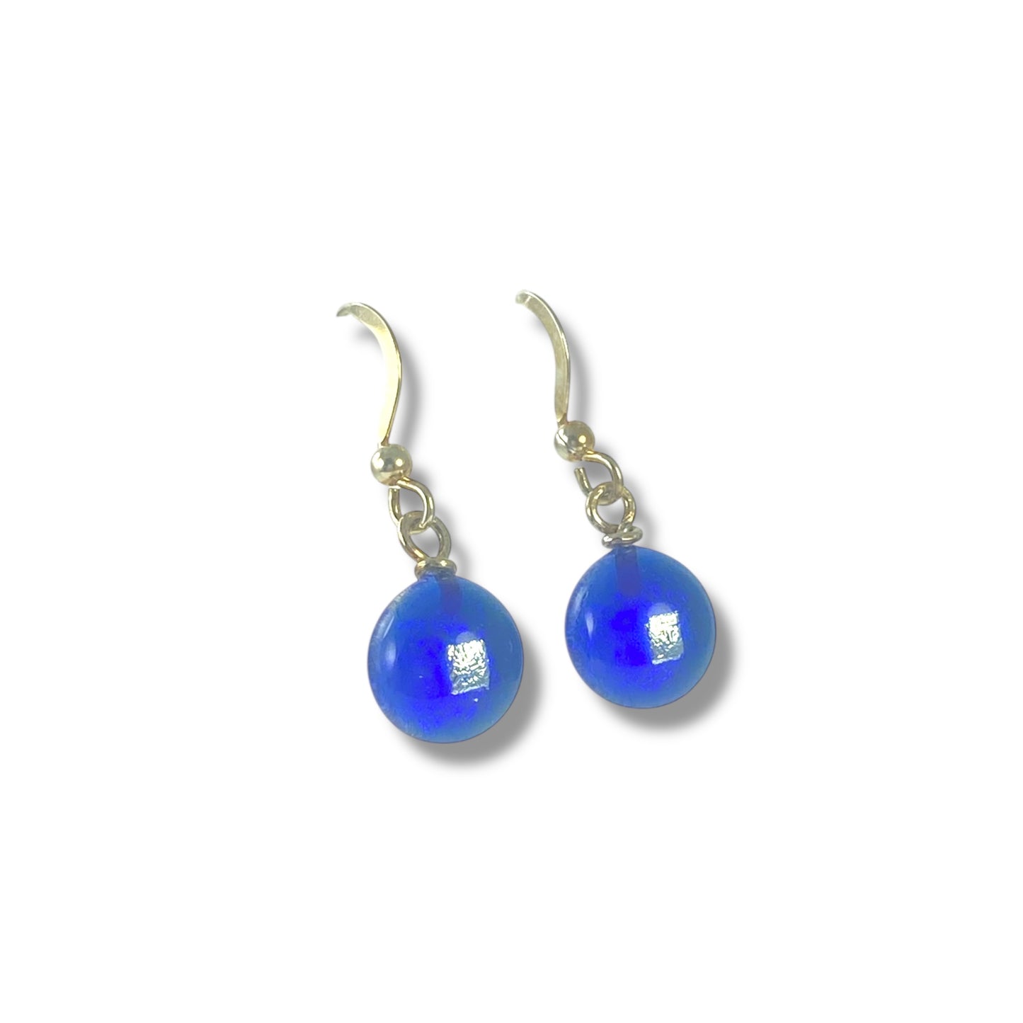 Space Ball Earrings in Cobalt Blue