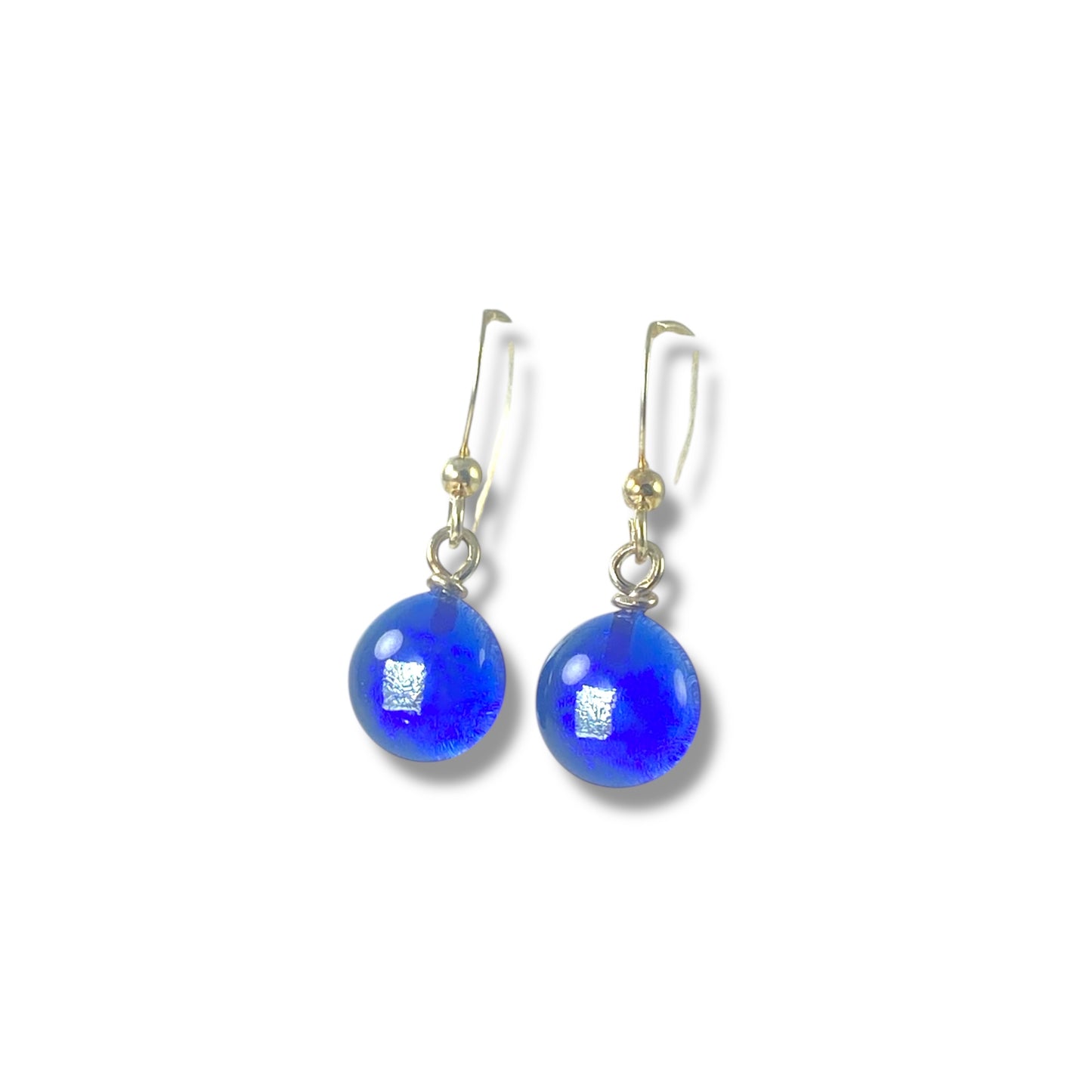 Space Ball Earrings in Cobalt Blue