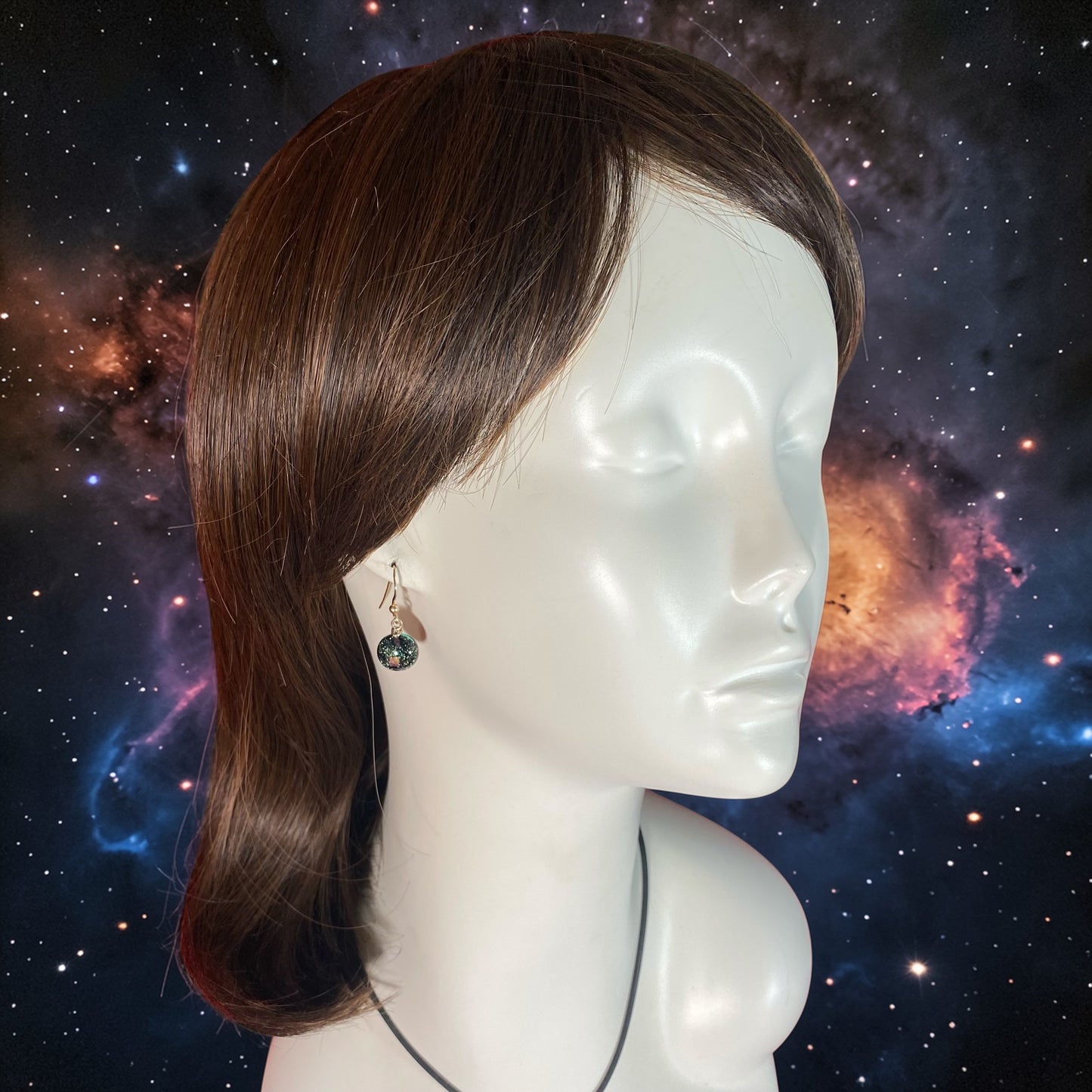 Space Ball Earrings in Steel Gray