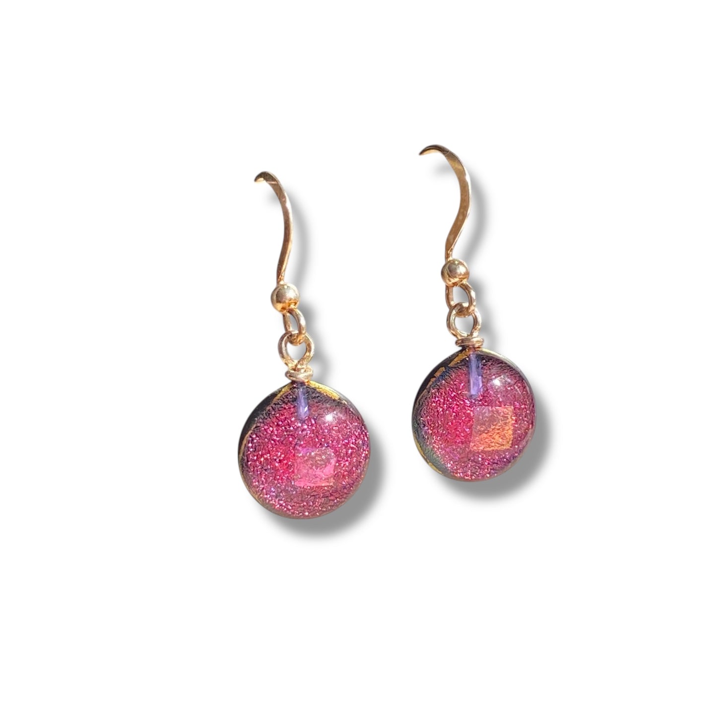 Space Ball Earrings in Maroon