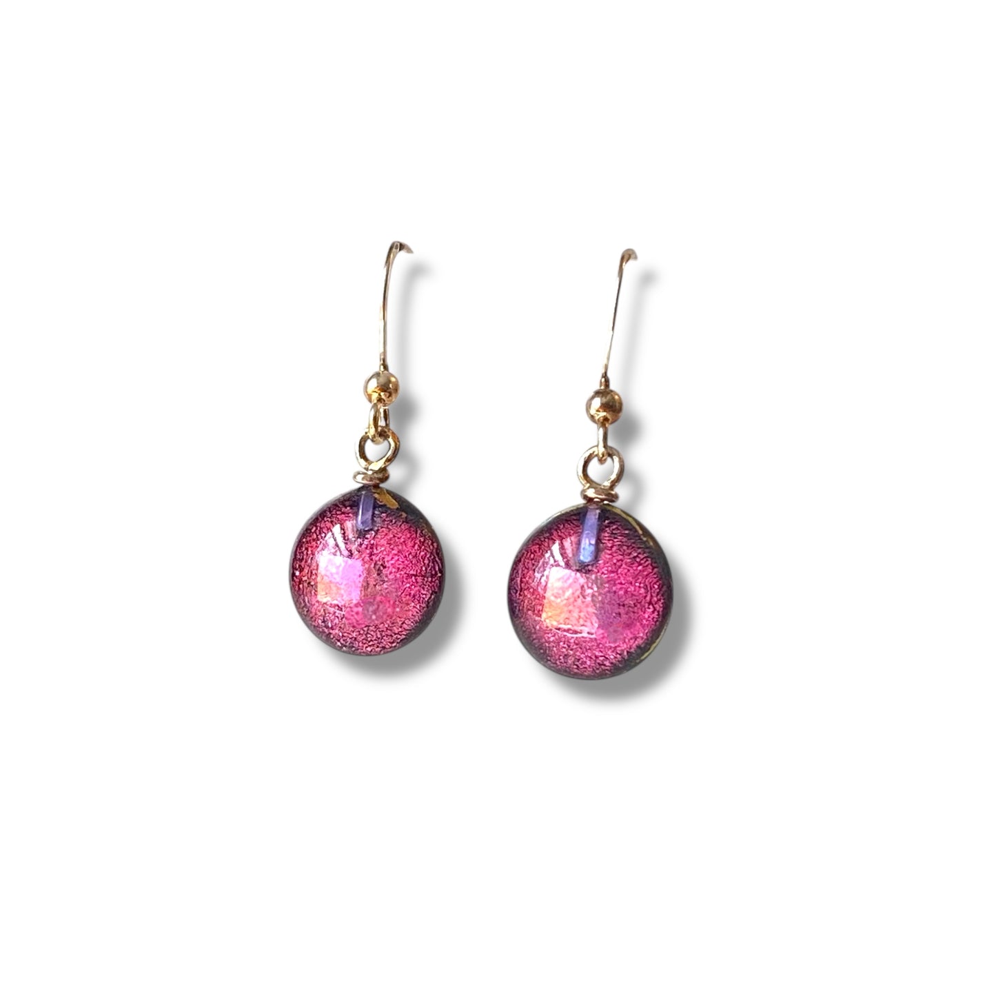 Space Ball Earrings in Maroon