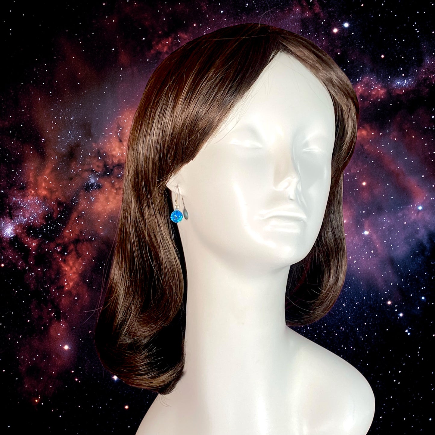 Space Ball Earrings in Ultramarine & Silver