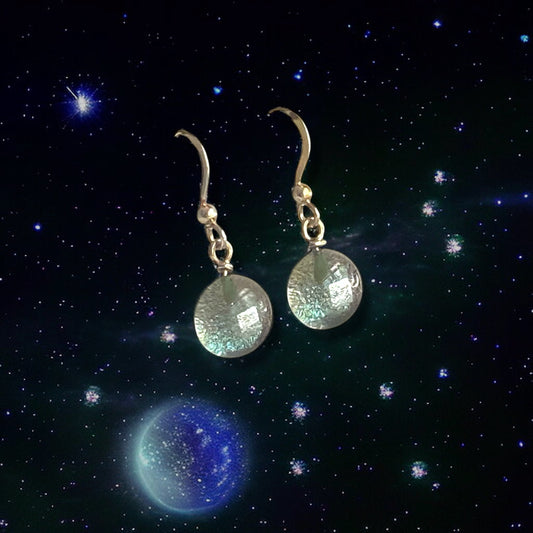 Space Ball Earrings in Gray Silver