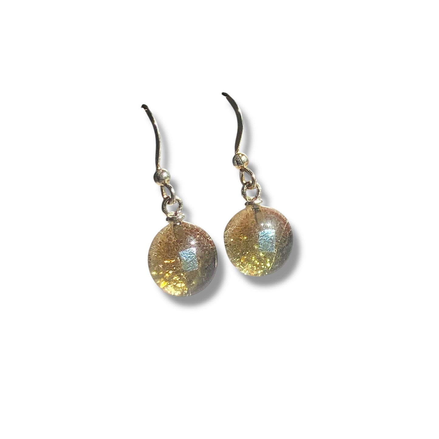 Space Ball Earrings in Taupe Silver