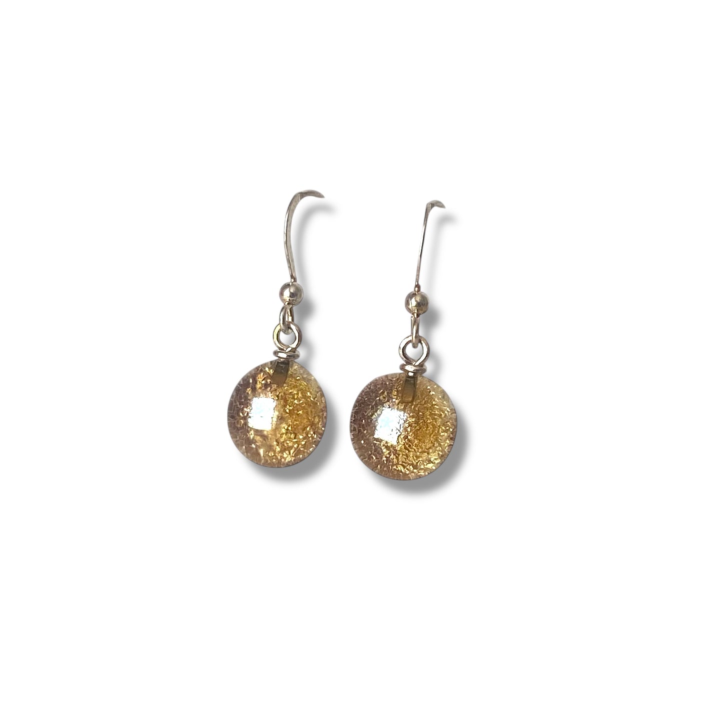 Space Ball Earrings in Taupe Silver
