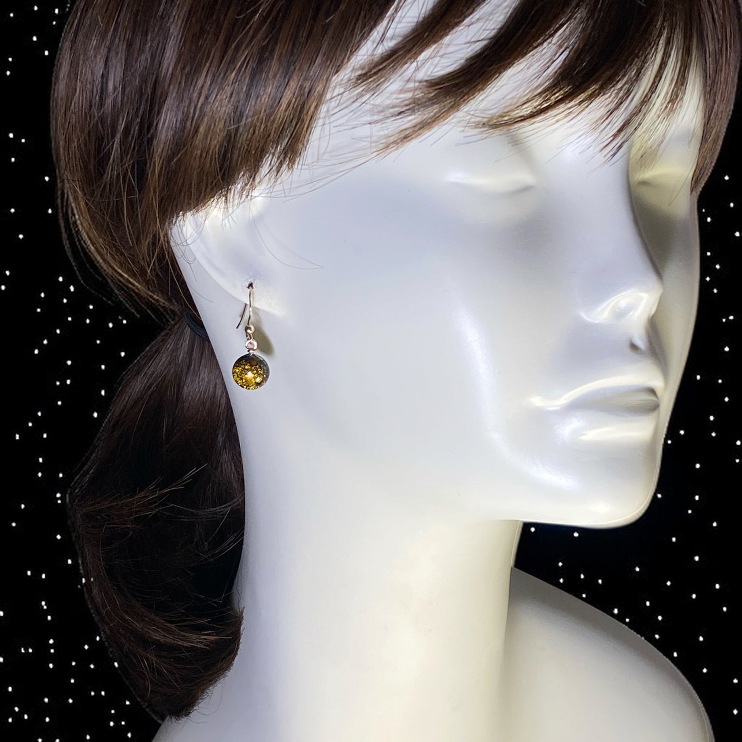 Space Ball Earrings in Copper