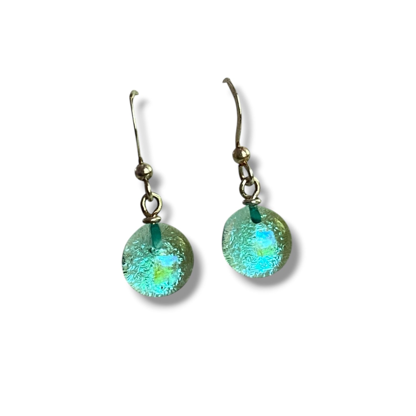 Space Ball Earrings in Aqua Sparkle