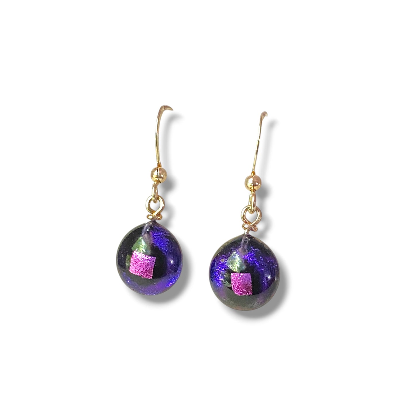 Space Ball Earrings in Grape Purple