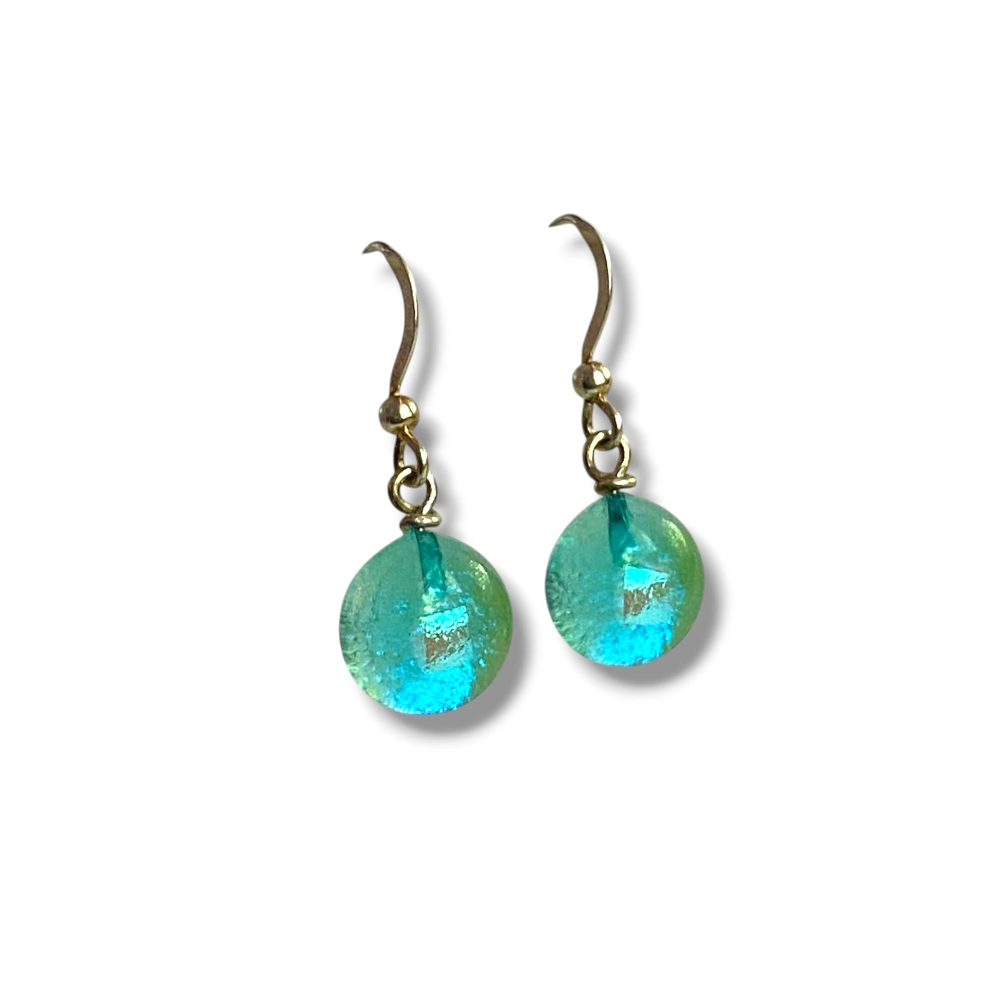 Space Ball Earrings in Aqua Blue