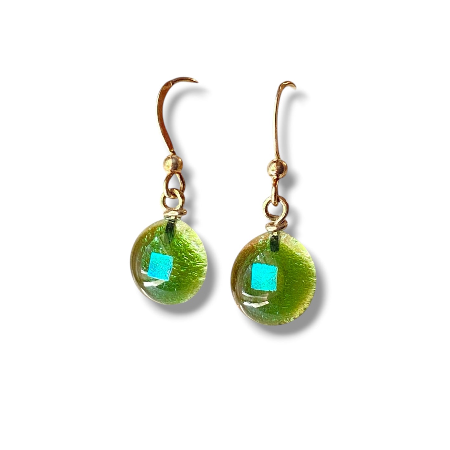 Space Ball Earrings in Moss Green