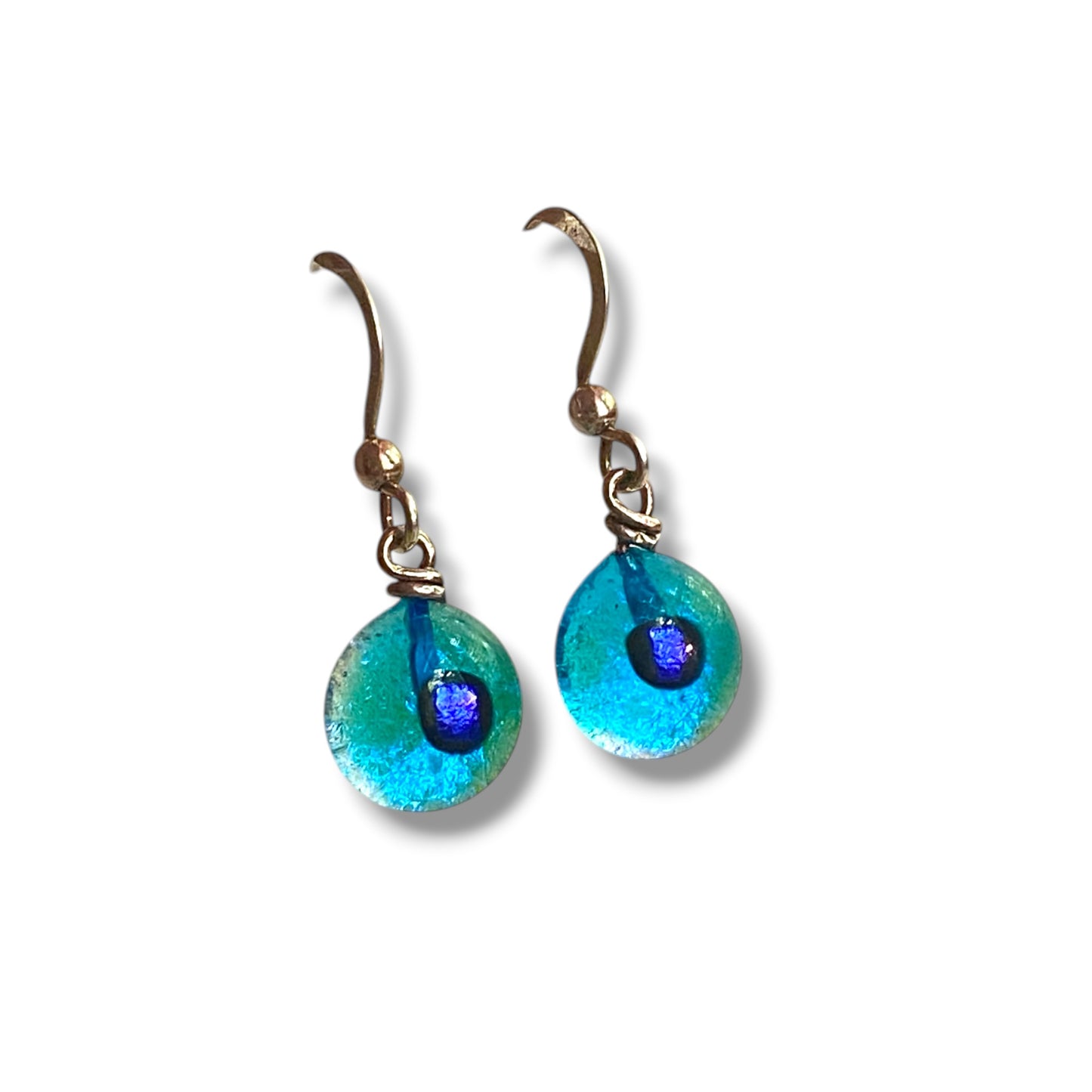 Space Ball Earrings in Turquoise Blue