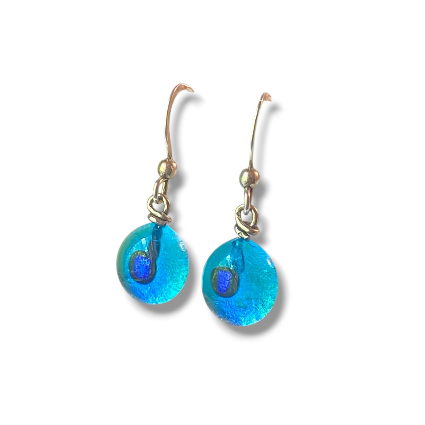 Space Ball Earrings in Turquoise Blue