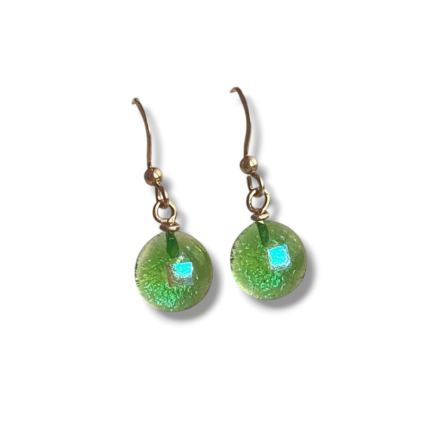 Space Ball Earrings in Mint Green