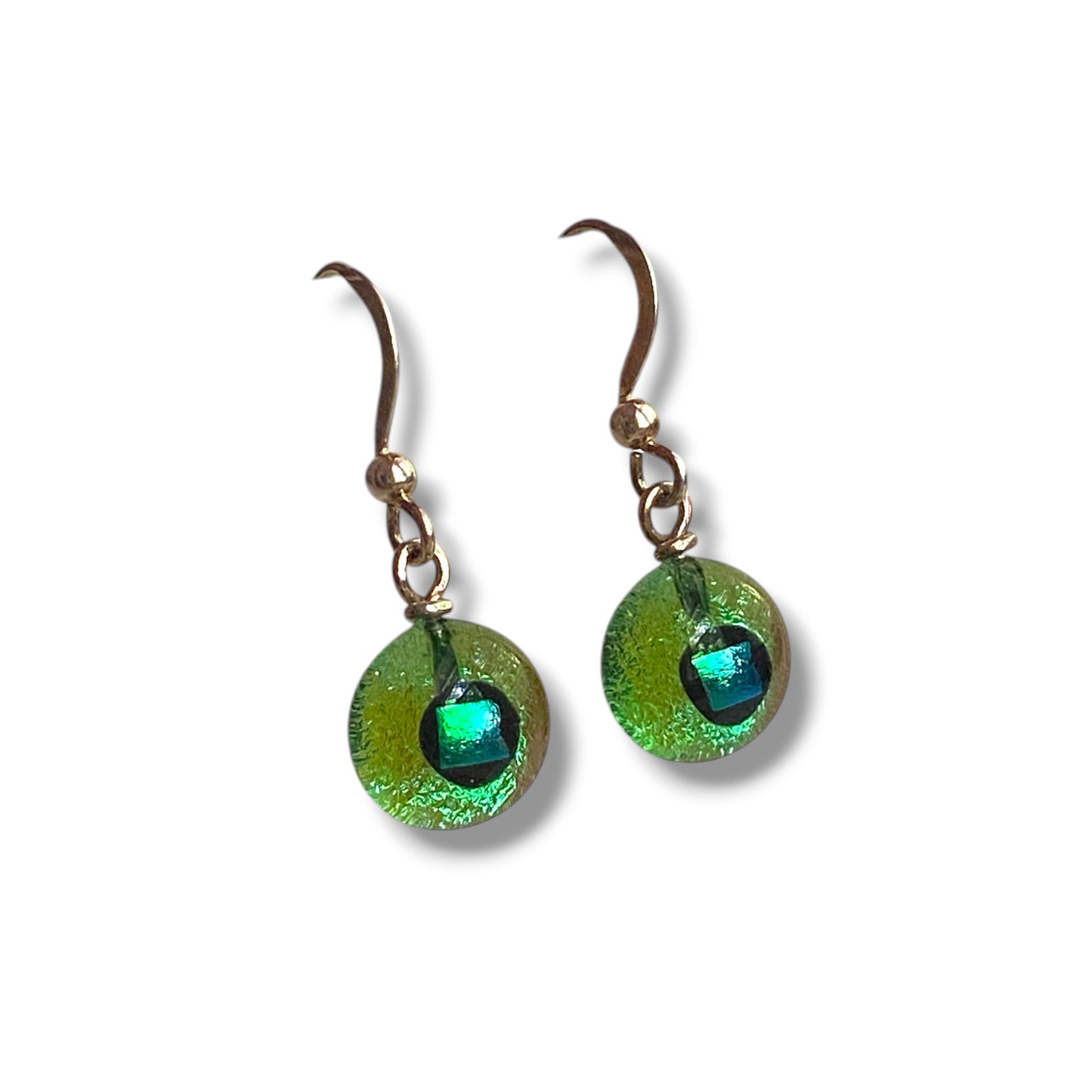 Space Ball Earrings in Grass Green