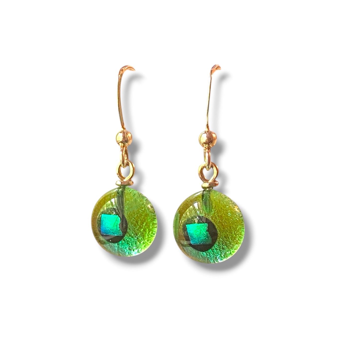 Space Ball Earrings in Grass Green