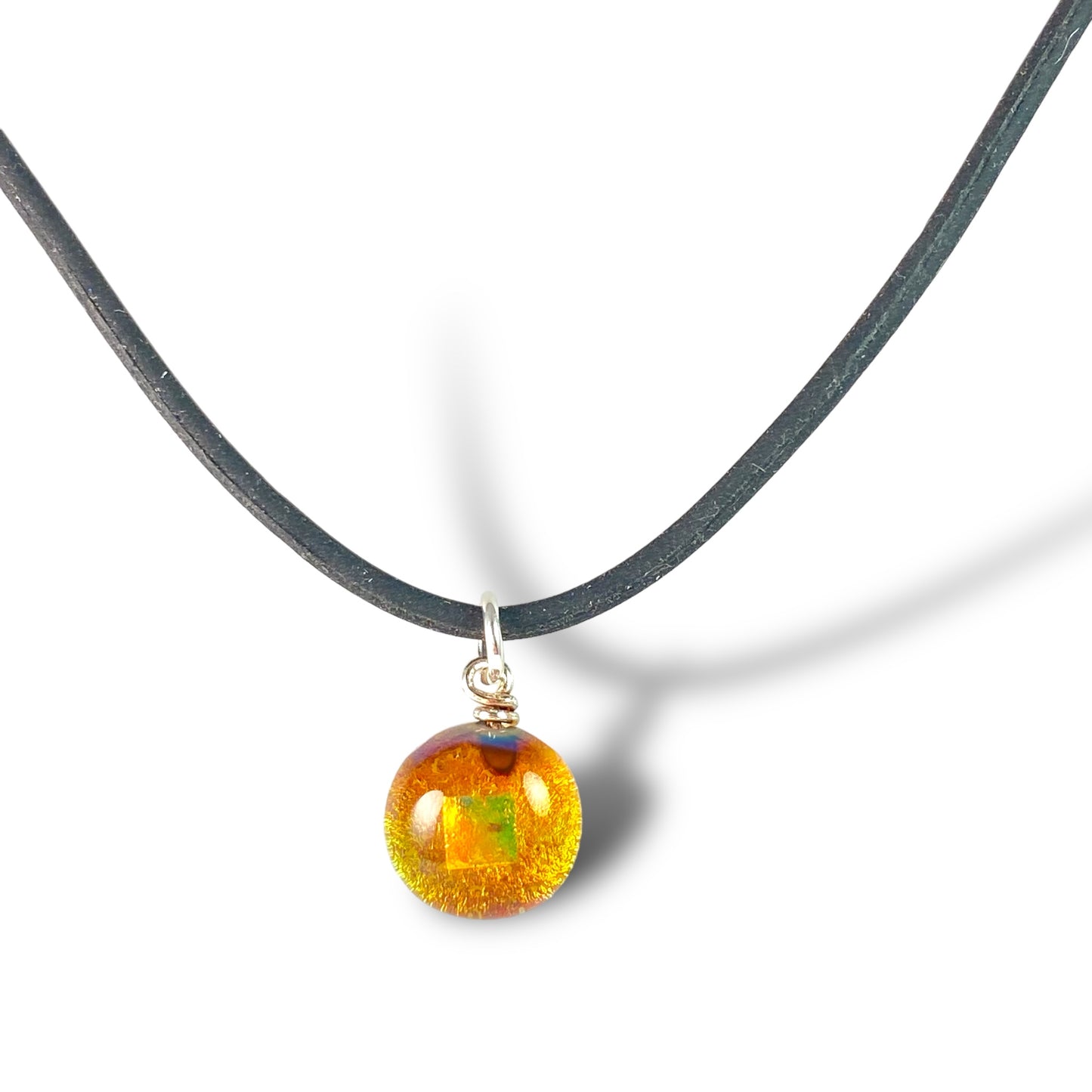 Space Ball Necklace in Amber