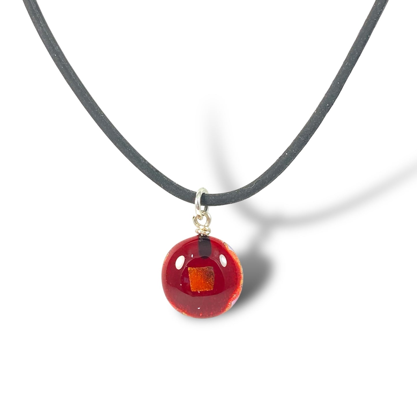 Space Ball Necklace in Cherry Red