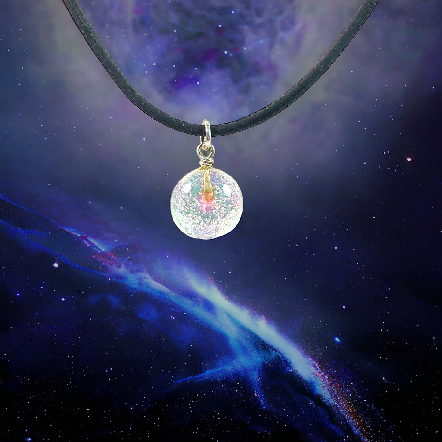Space Ball Necklace in Double Dichro