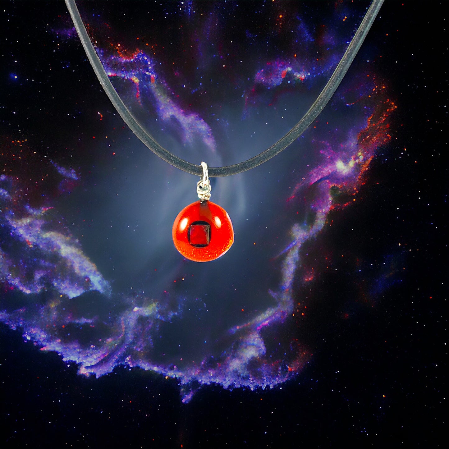 Space Ball Necklace in Tangerine Orange