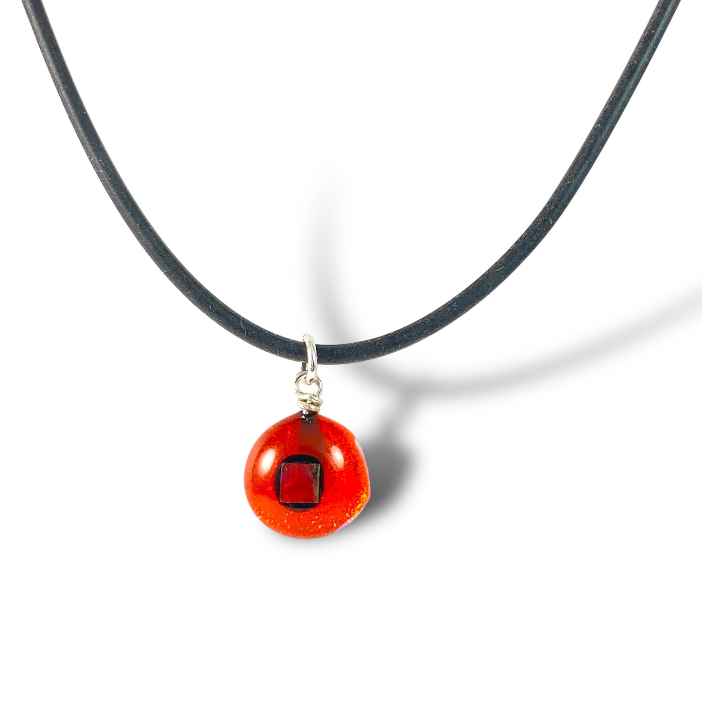 Space Ball Necklace in Tangerine Orange