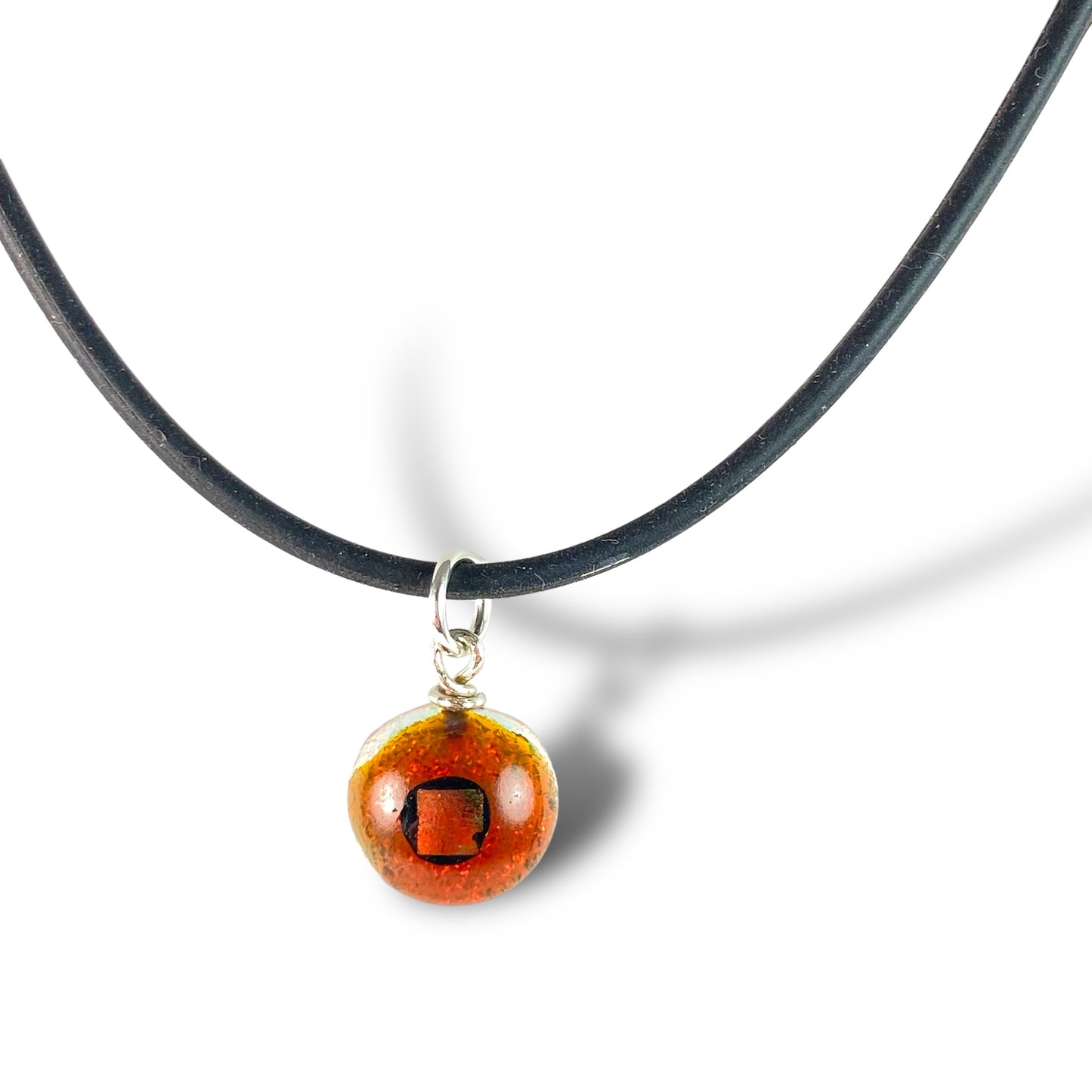 Space Ball Necklace in Rust Orange