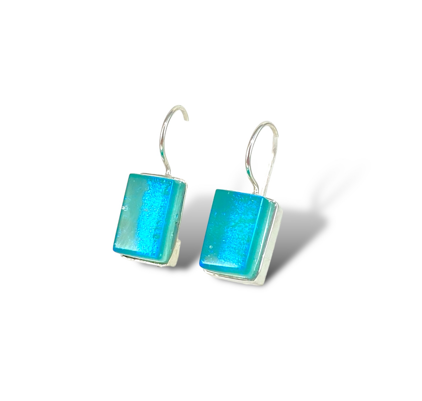 Rectangle Earrings in Aqua