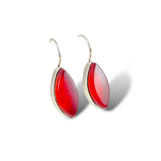 Marquise Earrings in Cherry