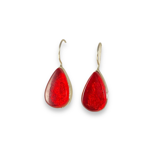 Teardrop Earrings in Cherry