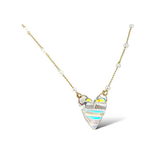 Dichroic Glass Heart Necklace (2)