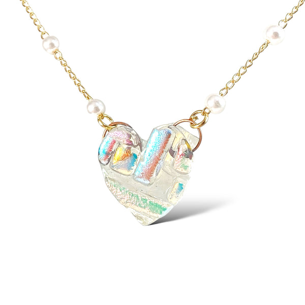 Dichroic Glass Heart Necklace (3)