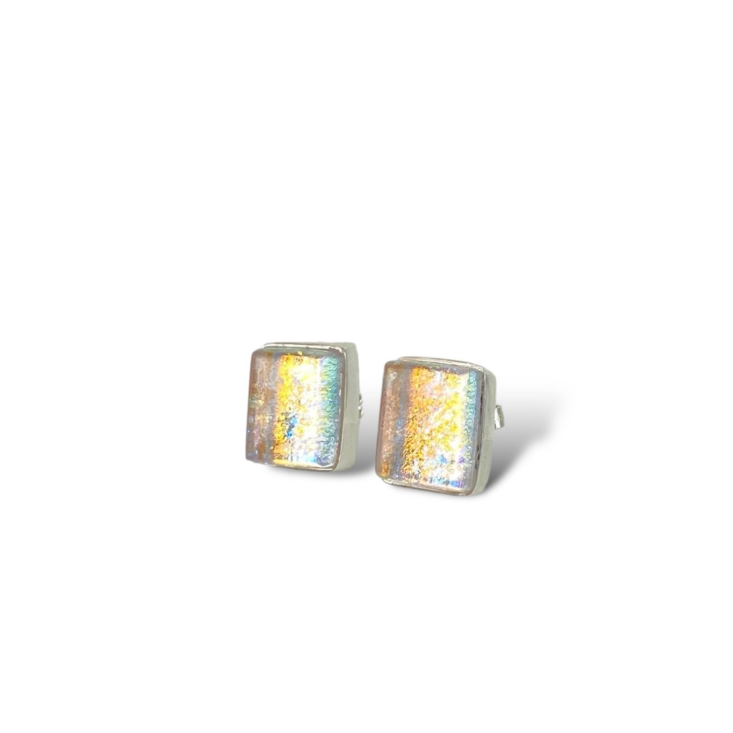 Rectangle Post Earrings in Double Dichro