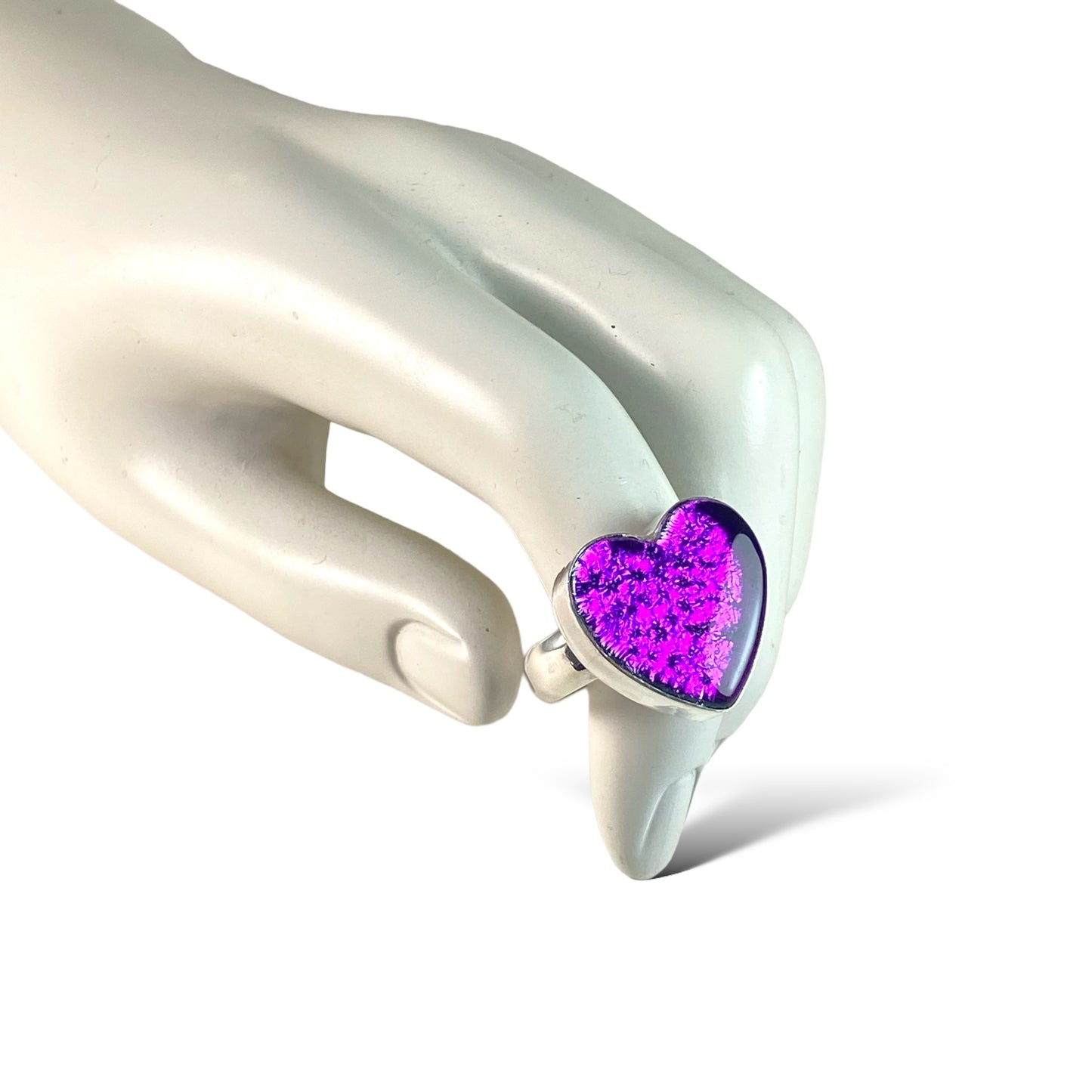 Heart Ring in Plum Purple