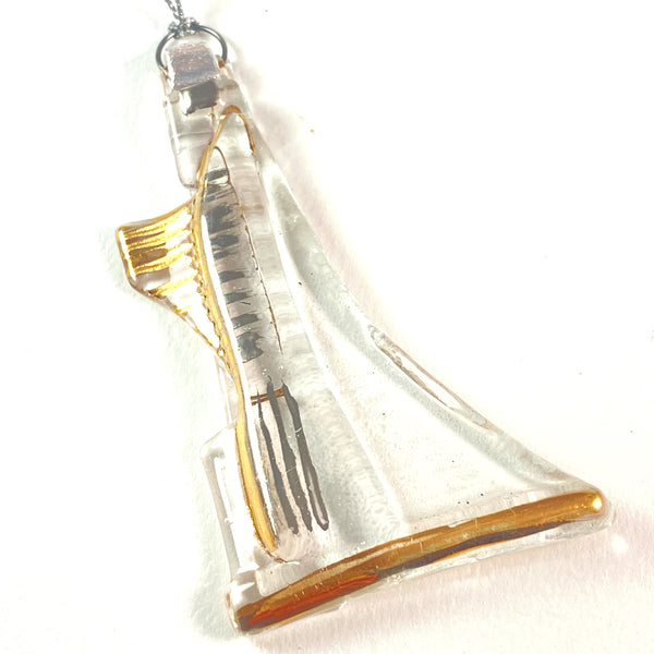 Abstract Clear Ornament Gold & Silver Luster #25