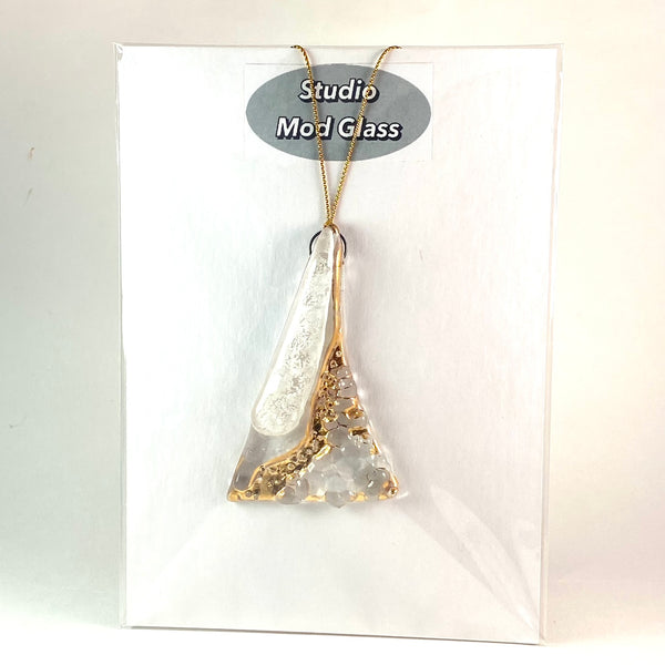 Abstract Clear Ornament Gold Luster #24
