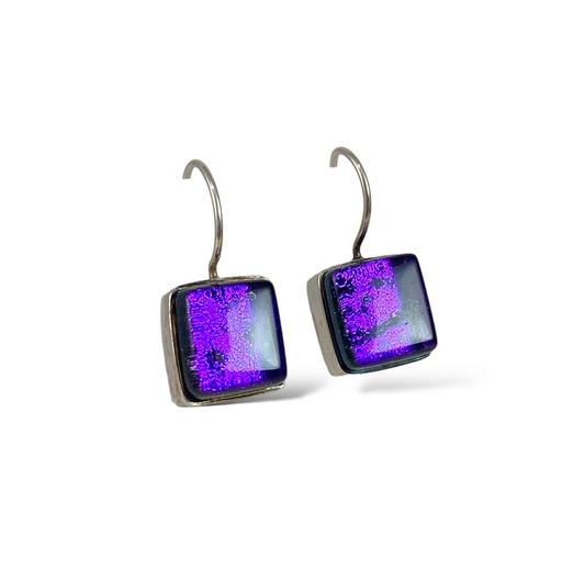 Square Earrings in Grape