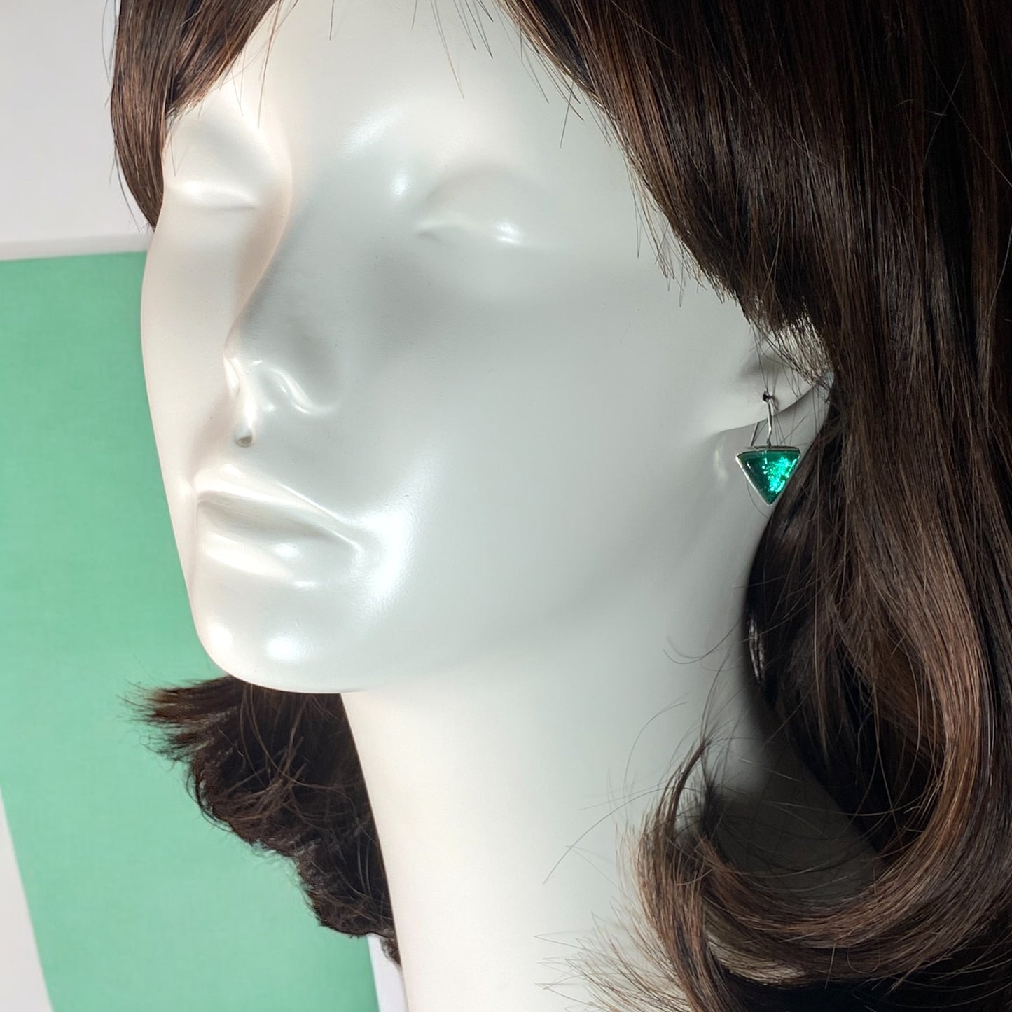 Triangle Earrings in Jade